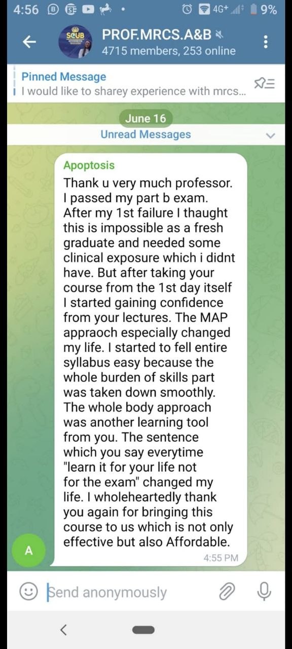 MRCS student feedback 4